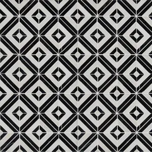 Rhombix Black and White Polished Marble Mosaic Tile