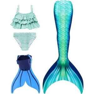 Mermaid Tails With Bikini Set & Monofin for Swimming