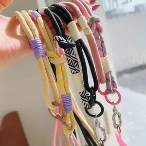 [Ls] Crossbody mobile phone lanyard can be strapped double-strand braided back rope camera anti-lost belt sub-chain bag side back rope men's and women's multi-functional hand rope Internet celebrity pendant Adjustable phone strap