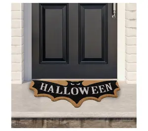 Northlight "Halloween" Bat Shaped Doormat 18" x30"