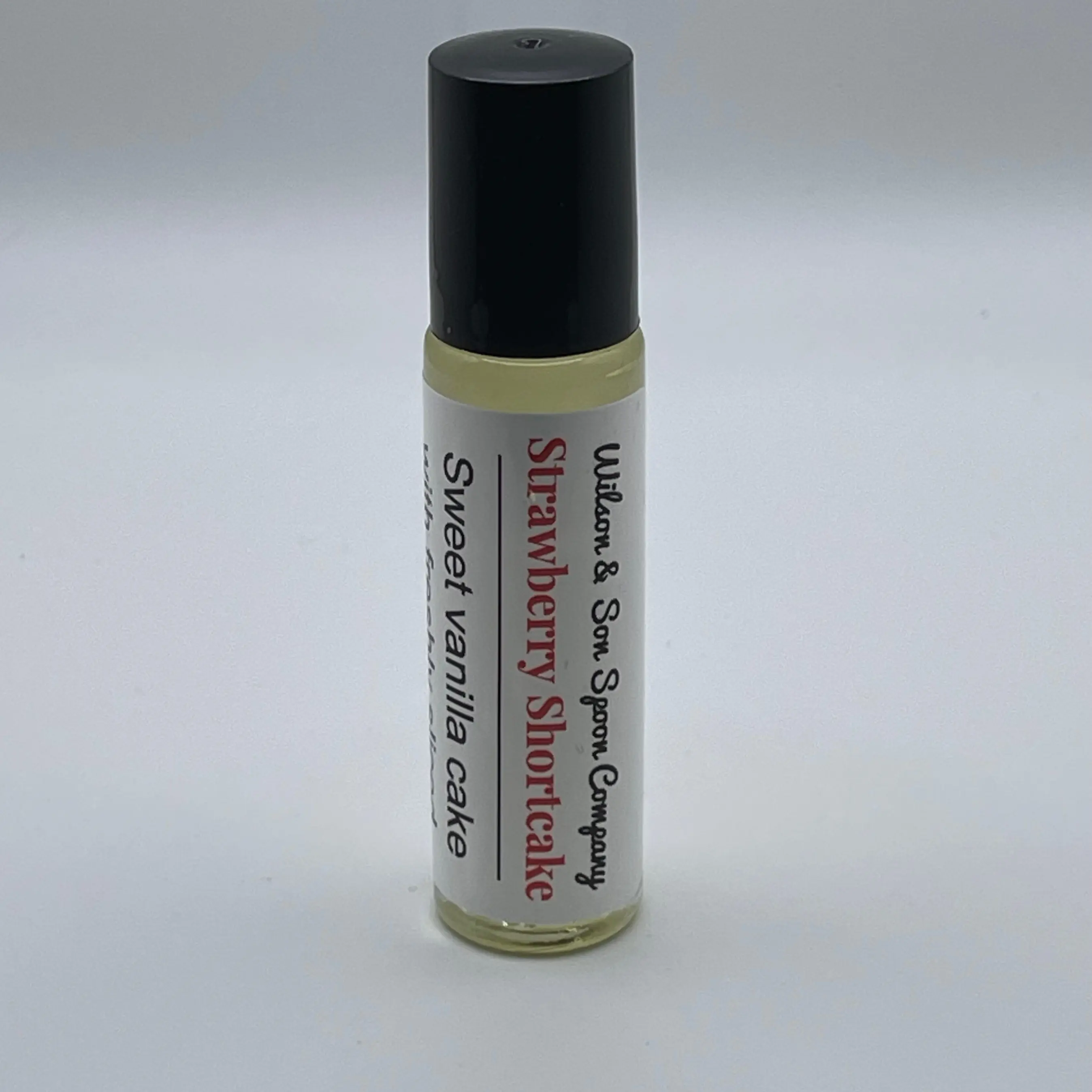 Wilson & Son Spoon Company Strawberry Shortcut 10 ml Roll-On Scented Body Oil - Smooth Vanilla Cake Aroma, Unisex Adult Body Care Product, Scented Body Oils