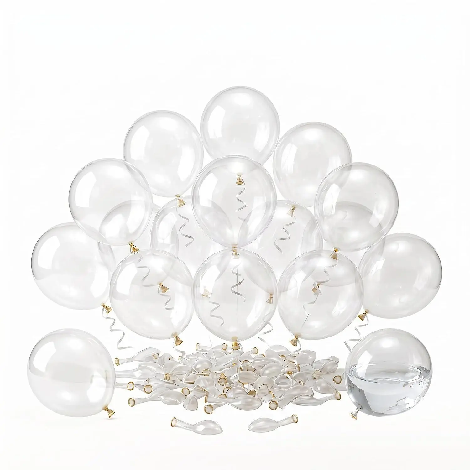 Clear Latex Balloons 12 Inch, 50 Count Mini Party Balloons | Great For Water Balloon Toss, Dart Games, Carnival Fun, And 3D Bubble Garland Decor,Fill With Air Or Water.