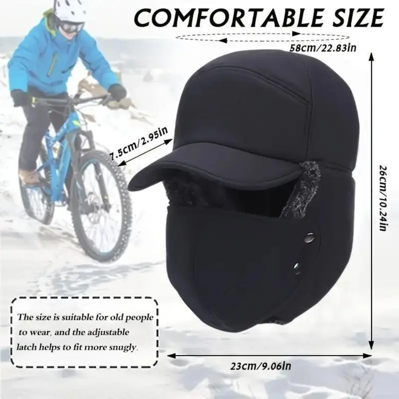 Trapper hat style winter mask, warm and cozy pilot fur ear flaps, windproof and stylish, ideal for Halloween and winter gifts, skiing, hunting, snowboarding, outdoor winter activities, and casual wear