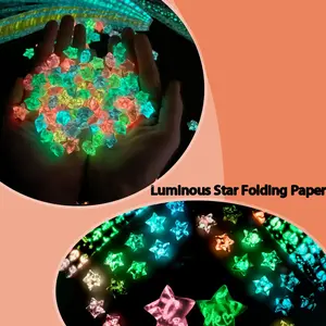 210 Sheets Of Star Folding Paper With Two Patterns Of Iron Tower And Love. When Illuminated By Lights, They Glow At Night For Decoration And Gifting To Friends