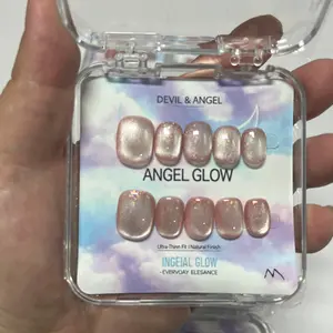 Pink Butterfly Sweet Orange Gradient Bow Sweet Dollar Cute Luxury Handmade Wearable Nails