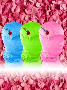 Flower Print Ski Mask Balaclava for Men & Women, Woven Fabric Sporty Design, Loose-Fit All-Season Outdoor Sports Accessory