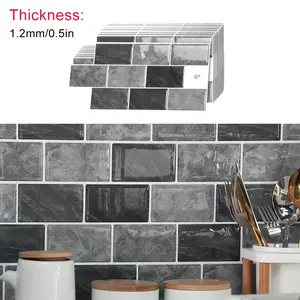 3D Self-adhesive Tile Wall Sticker, Waterproof & Mildew Resistant Sticker Tiles, Suitable for Living Room, Kitchen, Bathroom, Balcony and Sink