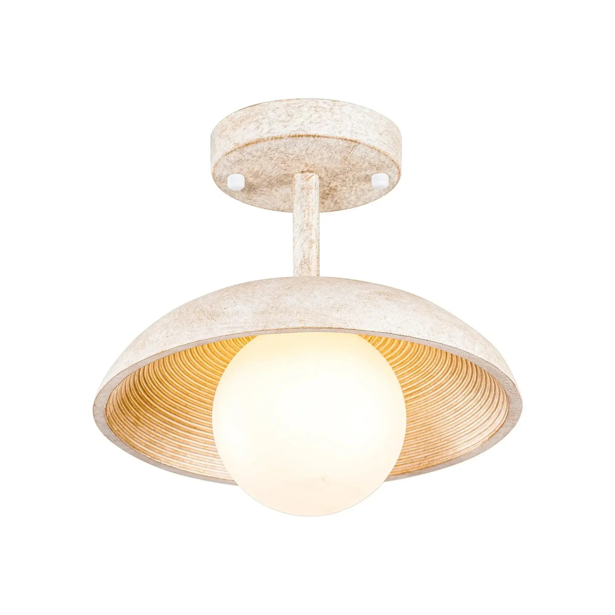 Parrot Uncle 1-Light Iron Farmhouse Flush Mount Ceiling Light