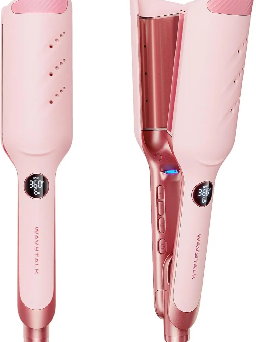 Wavytalk Power Wave Hair Crimper, Ionic Hair Waver for Less Heat Damage | Beach Waves Curling Wand, Crimping Iron, Ventilation Design for Less Damage, Ionic Reduces Frizz, Dual Voltage Curling Iron