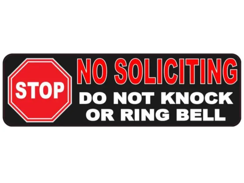 No Soliciting Flat Vinyl Stickers - All Year Classic, Effective Message Letters, Multi-Size, Waterproof Home Decor Home Supplies