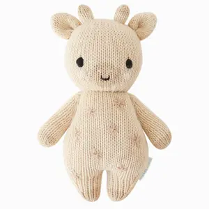 cuddle+kind Baby giraffe 7" hand-knit doll - gives 5 meals, fair trade, heirloom quality, 100% cotton yarn
