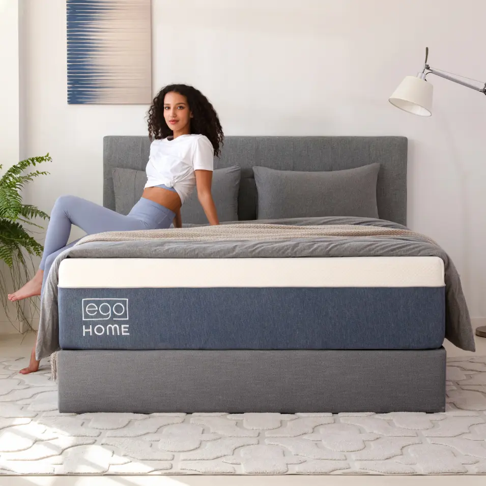 EGO Haven Memory Foam Mattress 14 Inch, Bed in a Box, Cooling Gel Infused, Made in USA, Medium Firm Mattress, CertiPUR-US Certified, White