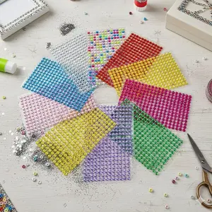 4mm Self-Adhesive Rhinestone Stickers for Phone & Car Decoration, Sparkly DIY Craft Gems, Nail Art, Scrapbooking, Journal Embellishments, Single Pack