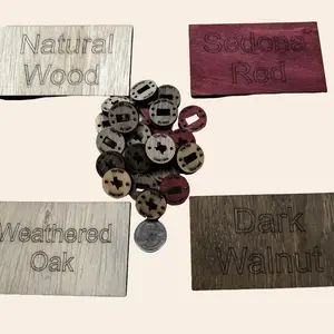 Custom Engraved Wood Buttons - Personal Labels - Personalized Pom - Crouchet Buttons