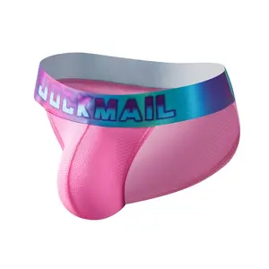 Jockmail Underwear Men Slip Tanga Pink Cuecas Calzoncillos Slip Jockstrap Mesh Nylon Men Bulge Pouch Briefs Mens Bikini