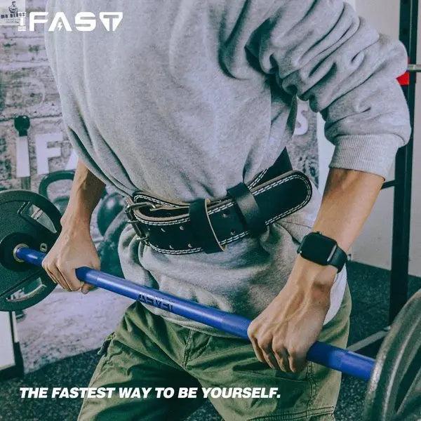 Leather Weight Lifting Belt for Men and Women with 4 inch Padded Lumbar Support