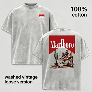 Vintage Washed Cowboy Desert T-Shirt for Men, Western Horse Riding Graphic Tee, 100% Cotton Loose Fit Casual Shirt, Perfect Gift