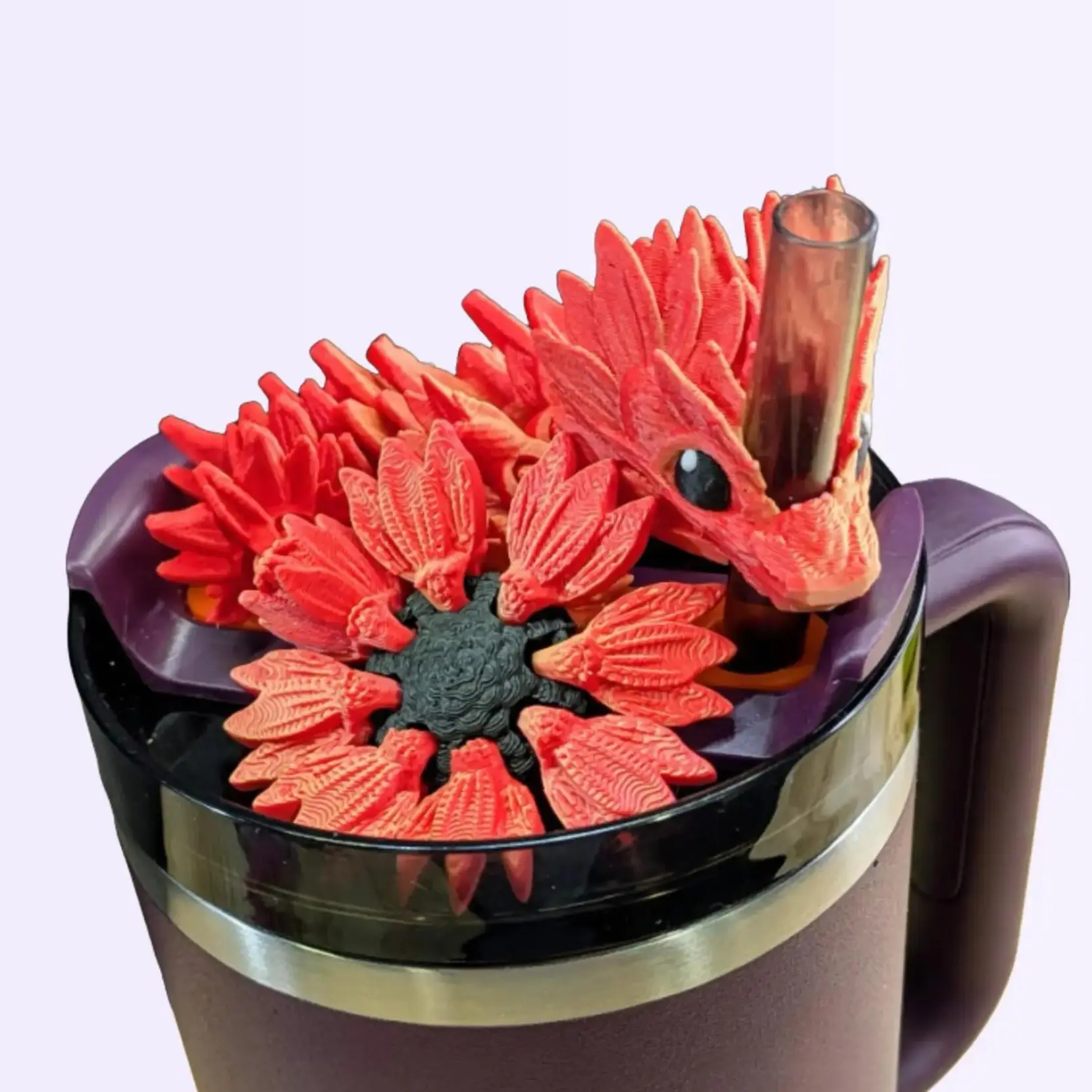Dragon Straw Toppers for 10mm Straws - Durable Drinkware with Dragon Design, Easy Positioning, Reusable Plastic for Cup & Tumbler Use - Stylish