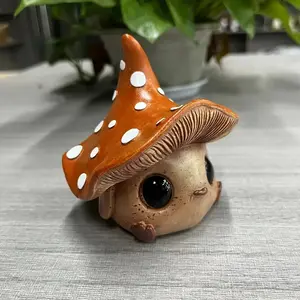 Magic Mushroom Fairy Garden Gnome Statue Resin Handmade Home Garden Decor, Ideal Gift for Christmas Valentine's Day Thanksgiving