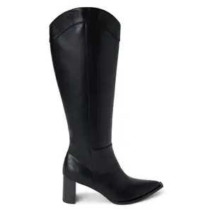 COCONUTS by Matisse Womens Bonnye Pointed Toe  Casual Boots Knee High Mid Heel 2-3" - Black