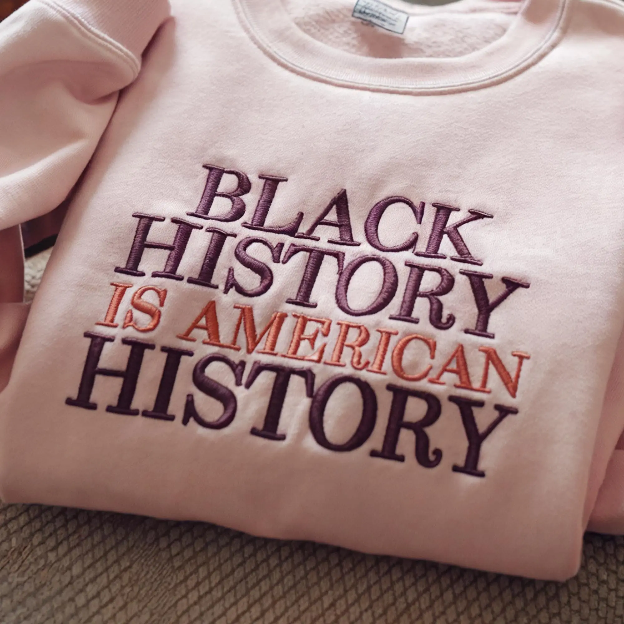 Black History Is American History Embrodiered Sweatshirt, Embroidered Black History Shirt, Melanin Sweater, Black History, African American