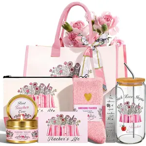 Teacher Day Gifts for Women, Teacher Appreciation Gifts for Teachers Basket for Birthday Graduation Retirement Back to School Thanksgiving with 16oz Glass