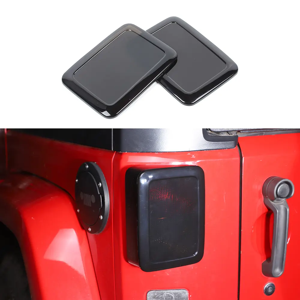 Rear Taillight Lamp Cover Trim for 2007-2017 Jeep Wrangler JK, Automotive Decoration, DIY Installable, Includes Fitment Details & Installation Guide