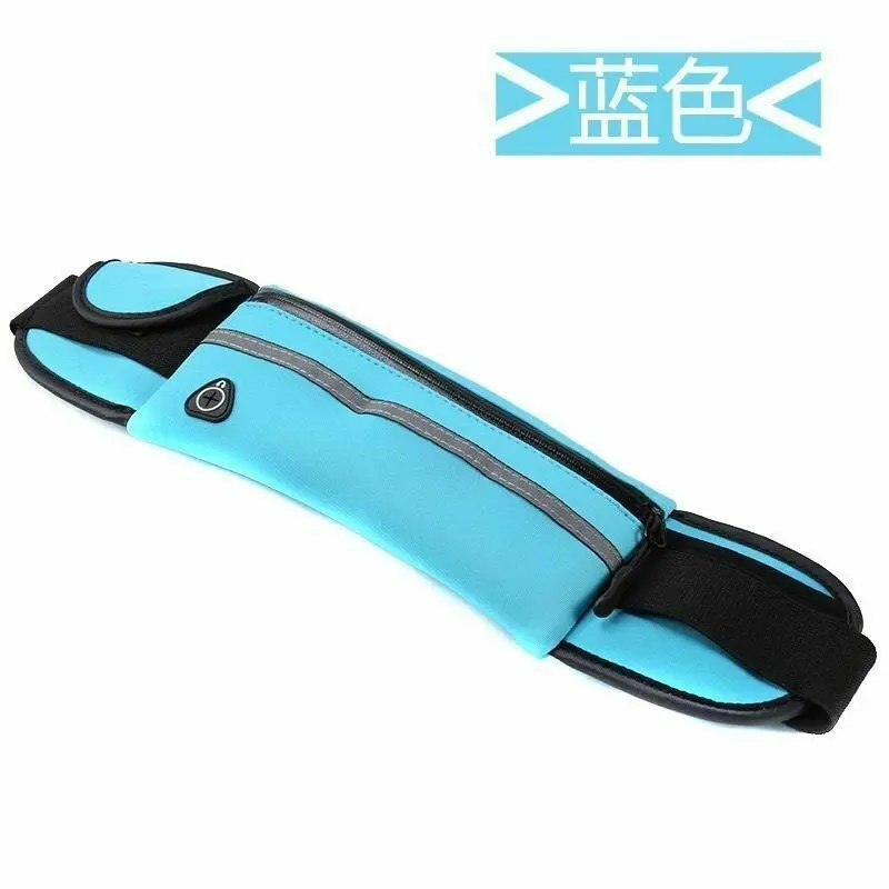 Travel Waist Money Belt with Zip for Running, Hiking, and Travel - Blue