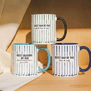 Custom Golf Mug for Dad, Best Dad By Par, Personalized Golf Gift for Him, Father's Day Birthday