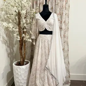 White Georgette Lehenga