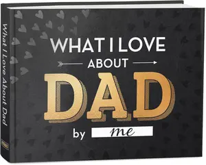 Fathers Day Gift for Dad from Daughter, Son, Kids - What I Love about Dad Book, Fill-in-the-Blank Book for Dad: Fun Prompt Notebook to Share Memories, Thoughtful Birthday Present & Keepsake