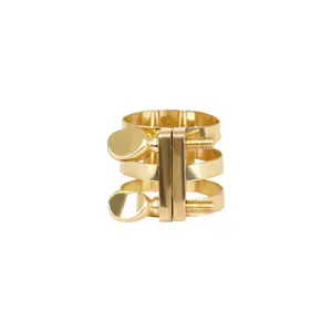 Saxophone Design Cuff Ring, Creative Music Accessories for Women & Girls, Fashion Jewelry for Party, Daily Clothing Decor, Trendy All-match & Exquisite Jewelry for Gift