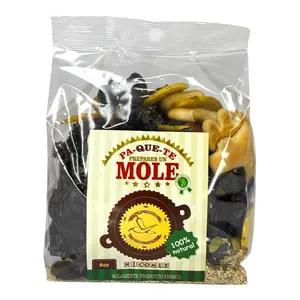 Nicomex - Mole - Mexican Mole Sauce. Package ready to prepare Mexican mole sauce from Puebla. Mixture of 100% natural dried chillies and spices. PA-QUE-TE HAGAS UN MOLE. Small package 9oz for 7-8 servings. Flavor Traditional