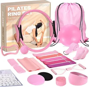 Pilates Ring Set for Women – Pilates Kit with Magic Circle, Exercise Ball & Resistance Bands for Home Workout