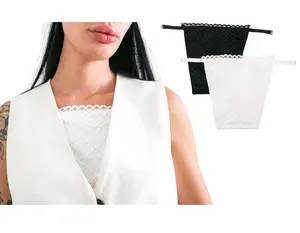 LaModesty, 2 Sets of Cleavage Cover Up For Low Neckline With Lace Breathable Elegant Casual  Comfort Womenswear
