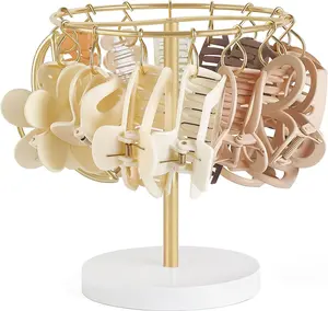 law Clip Organizer Metal Hair Clip Holder Storage Display Stand, Claw Clip Holder Hair Accessories Organizer Bedroom Bathroom College Dorm Room Decor for Women and Girls, Gold