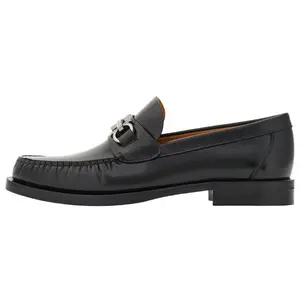 Ferragamo Gancini Round-Toe Slip-On Loafers for Men in Black Trending Shoes, House White Official Shoes to Get / Maison Mihara Verifiable, with credentials and supporting global authentication