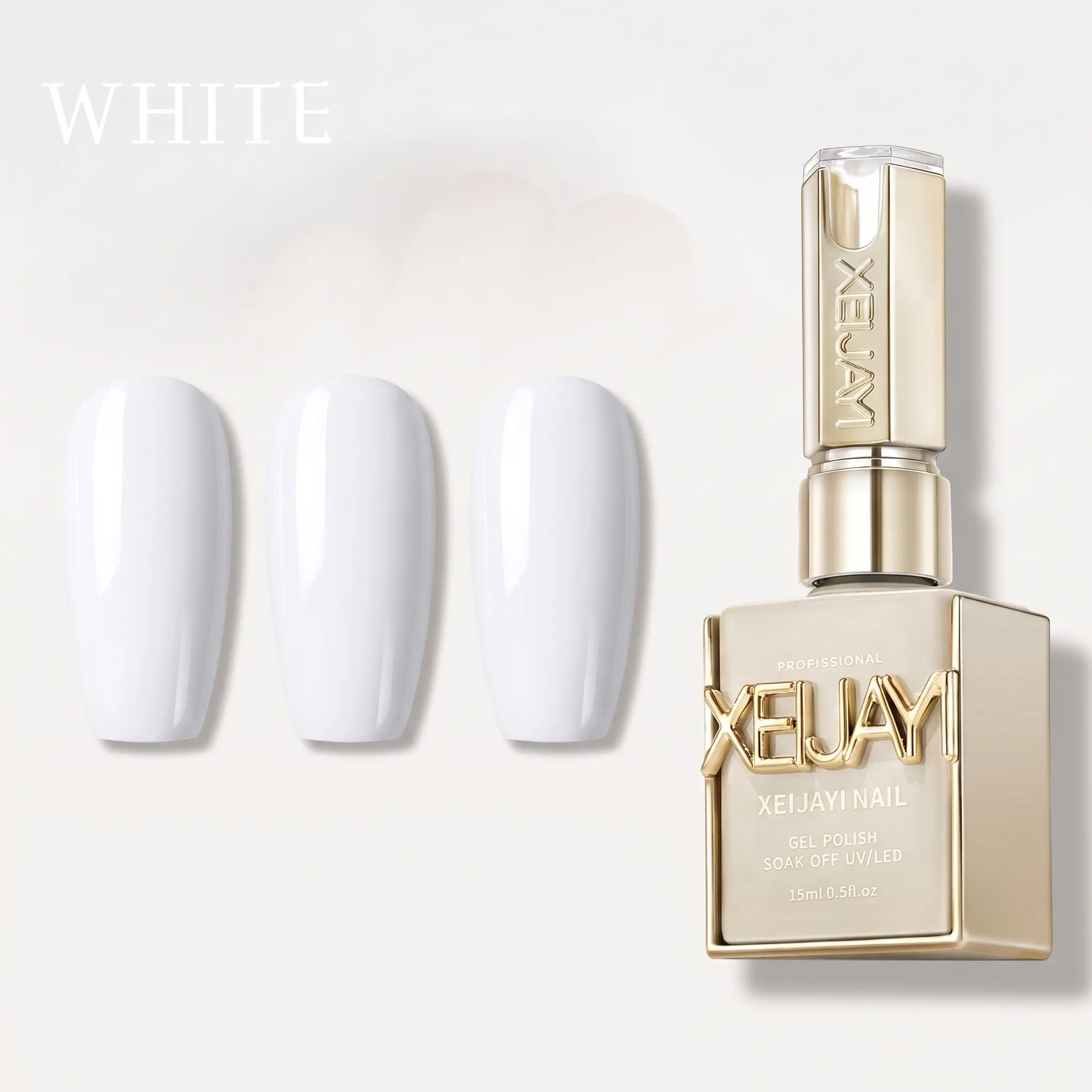 XEIJAY White Gel Nail Polish 15ml Soak-Off UV/LED Milk White & Pure White Glossy Matte Finish Salon Quality for Professional Look