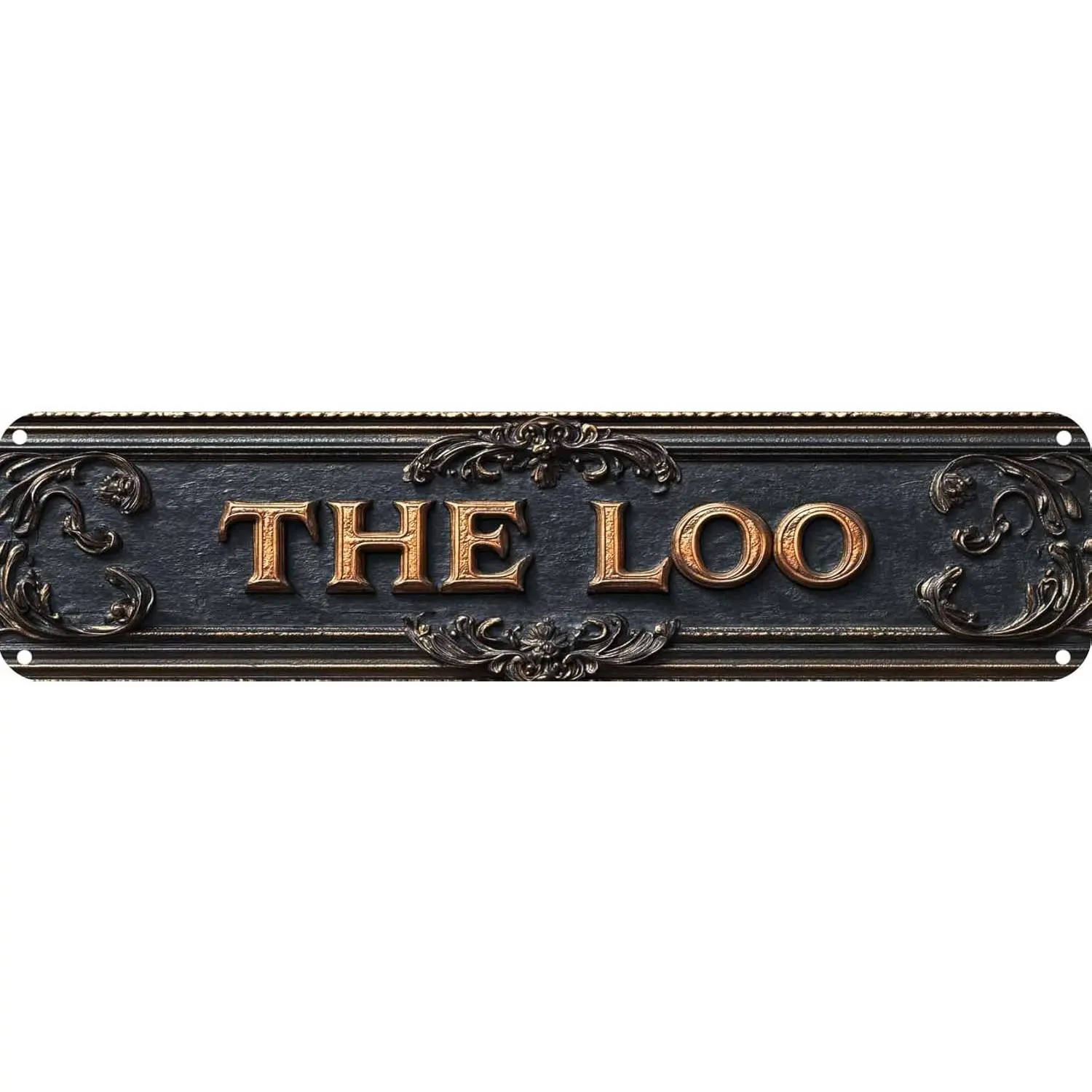 Vintage Tin The Loo Sign, Retro Metal Bathroom Wall Art Plaque, Funny Home Decor Artwork for Bathroom - 4x16 In