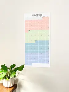 Summer Wall Calendar - Family Command Center, 12-Color Monthly Planner (May Through August)
