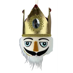 10" by 7" Hot Pink Nutcracker King Head  Ornament 85990BT