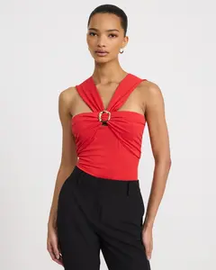 Express Halter Hardware Cutout Sleeveless Bodysuit