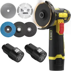 4000mAh Mini Angle Grinder Tool, 19500RPM Cordless Angle Grinder with battery, Small Portable Angle Grinder, Cordless cut off tool,Brushless Handheld Angle Grinders for Wood Metal Stone