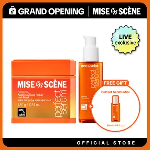 [LIVE EXCLUSIVE] Perfect Serum Original Repair Duo|Mise En Scène|Perfect for Damaged Hair, Glossy Shine|Hair Serum (2.70 fl oz) & Hair Mask (6.34 oz)