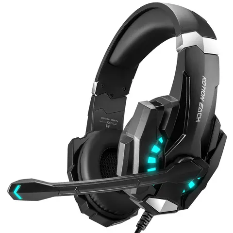 Noise-Cancelling Multiplatform for Ps4 Ps5 Xbox One Controllers, Microphone, Soft Memory Ear Cushions, LED Lights, Bass Surround Sound, Gaming Accessories