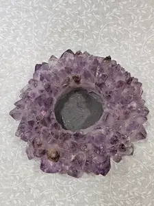 Amethyst Raw Crystal Candle Holder