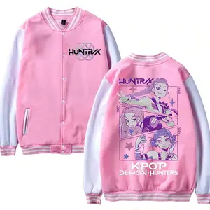 TRNDY LAB Anime Movie K-Pop Jacket Female/Male Harajuku Fashion Streetwear Baseball Uniform Movie Characters Outdoor Clothes