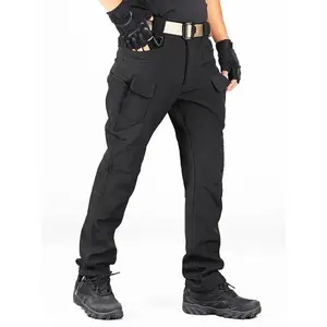 New ME New FR New Men's Multi Pocket Fleece Warm Tactical Pants, Loose Casual Outdoor Pants, Men's Work Pants, Suitable For Hiking, Camping, And Hiking