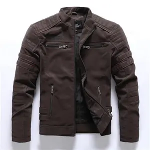 Men's PU Pilot Leather Jacket - Multi Embroidered Motorcycle Coat Fashion Brand Youth Edition Fashion Men's Wear