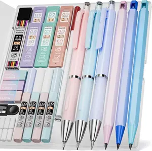 22PCS Pastel Mechanical Pencils Set in Case Drafting Pencil 0.5, 0.7, 0.9 mm for Sketching Drawing Writing